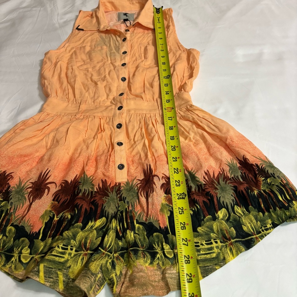 NWT One Teaspoon Toucan Zephyr Romper Sleeveless Shirt Style Size S Tropical Hem - Picture 14 of 16